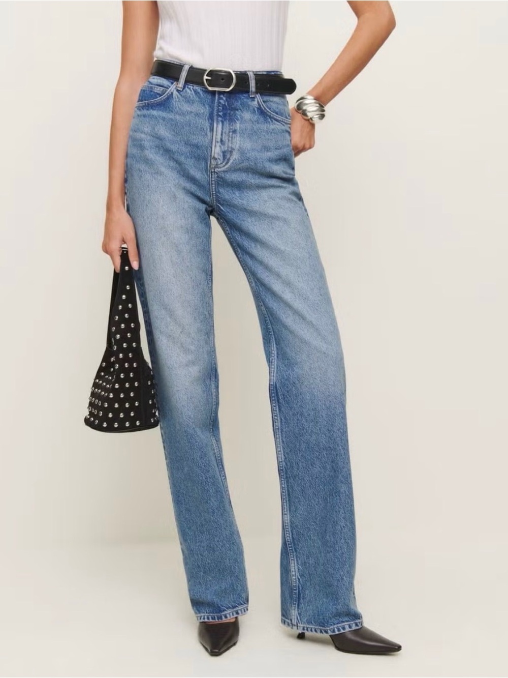Reformation Cynthia High-Rise Straight Leg Jeans — Colorado